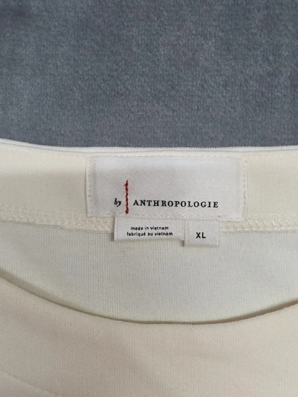 Anthropologie XL Cream Puff-Sleeve Blouse with Button Cuffs Romantic